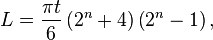 معادلة Britney Gallivan L الطول اللازم للورقة t السمك اللازم للورقة n عدد الطيات المرغوب فيها